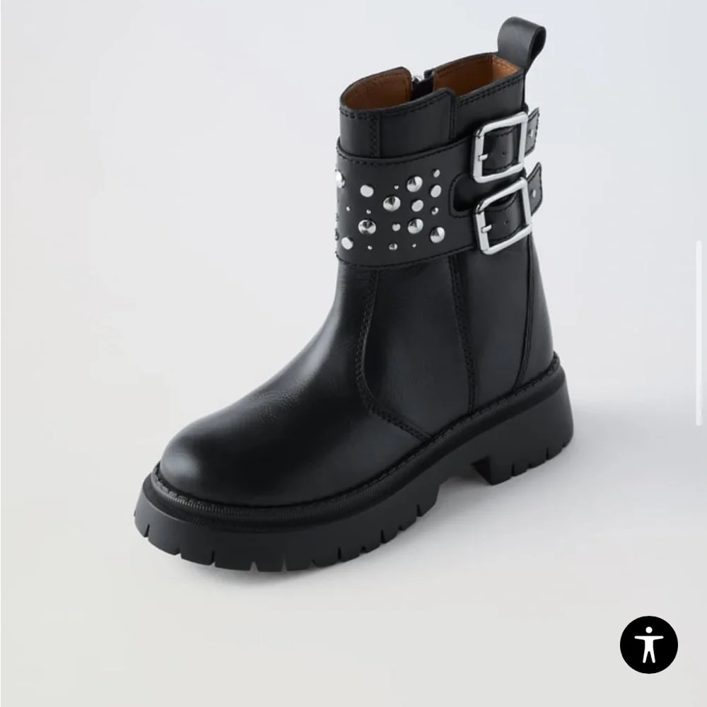 Zara Kids Studded Ankle Boots - Picture 5 of 7